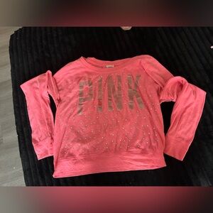 PINK Victoria's Secret Sparkling Pink Long Sleeve Tee